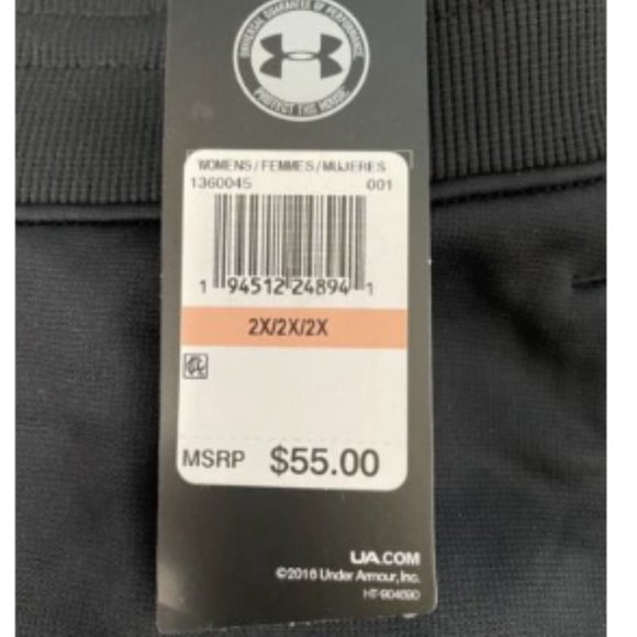 Under armour Joggers Womens Plus Size 2X Loose Fit Fleece Solid Black - Picture 4 of 4